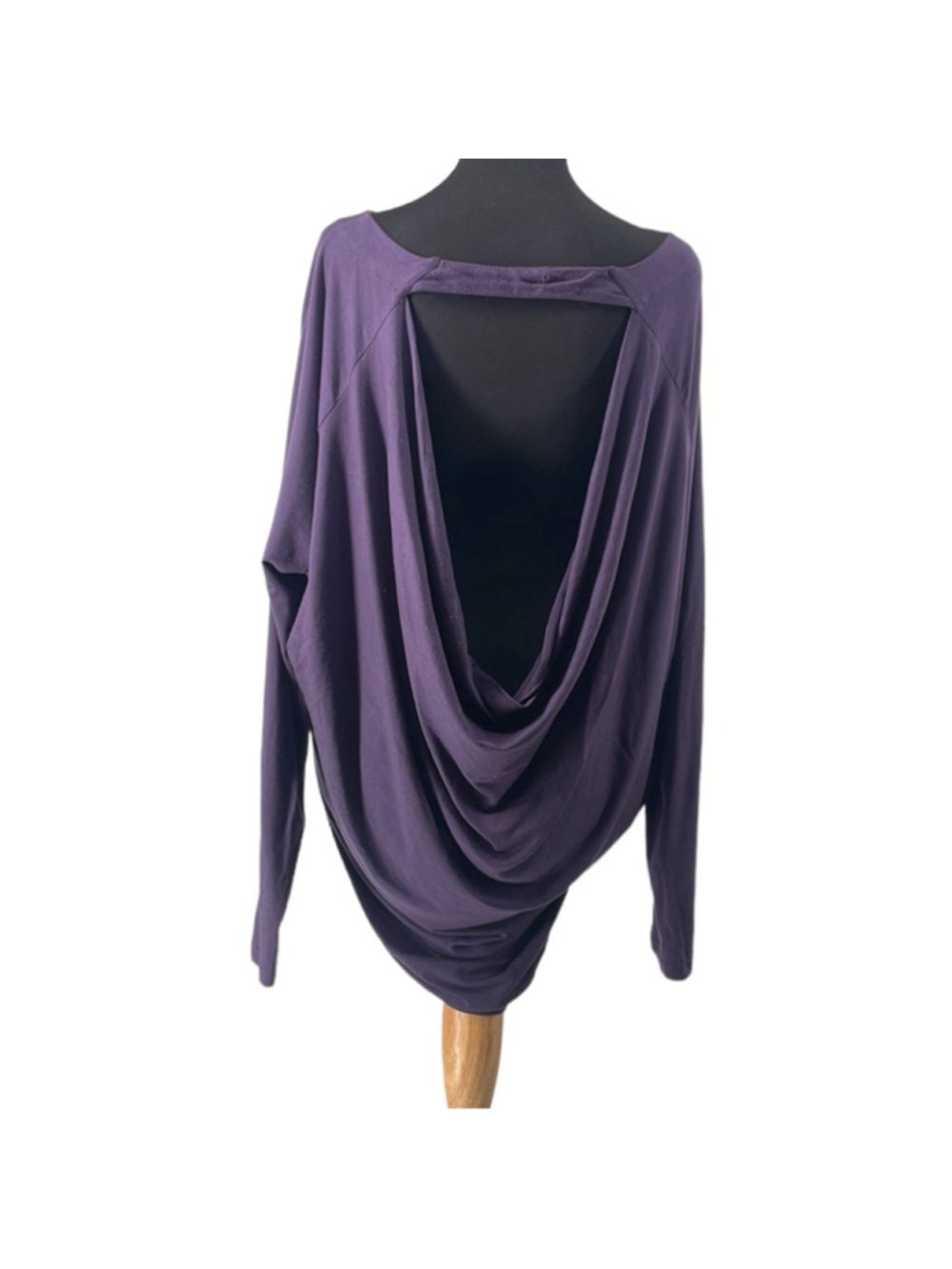 Aritzia Wilfred draped back long sleeve top purple comfy stretchy sz sm